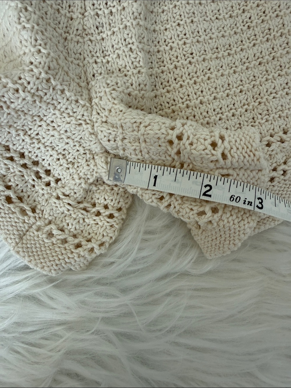 Universal Thread Cream Crochet Knit Romper Size Medium 100% Cotton Boho Summer - Picture 7 of 8